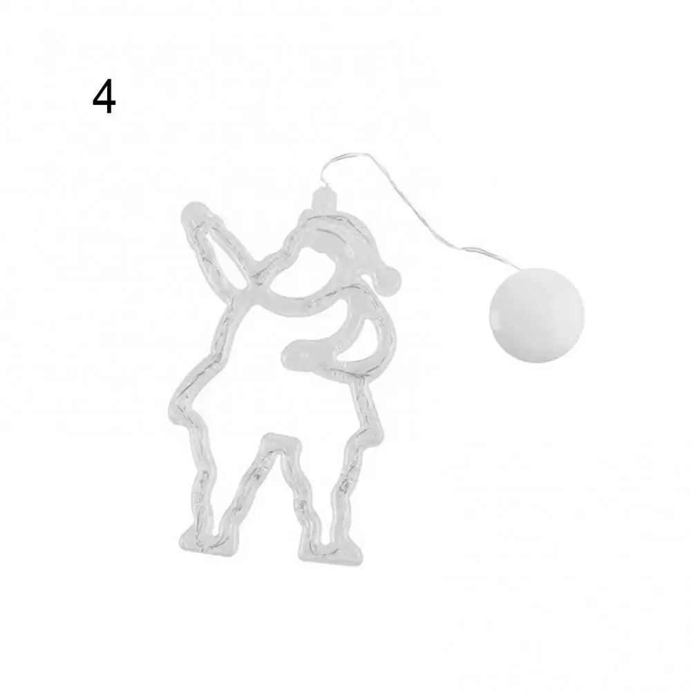 Christmas Star Lights Holiday Window Decoration Christmas LED Star Bell Snowman Santa Suction Cup Fairy Light Home Window Decor