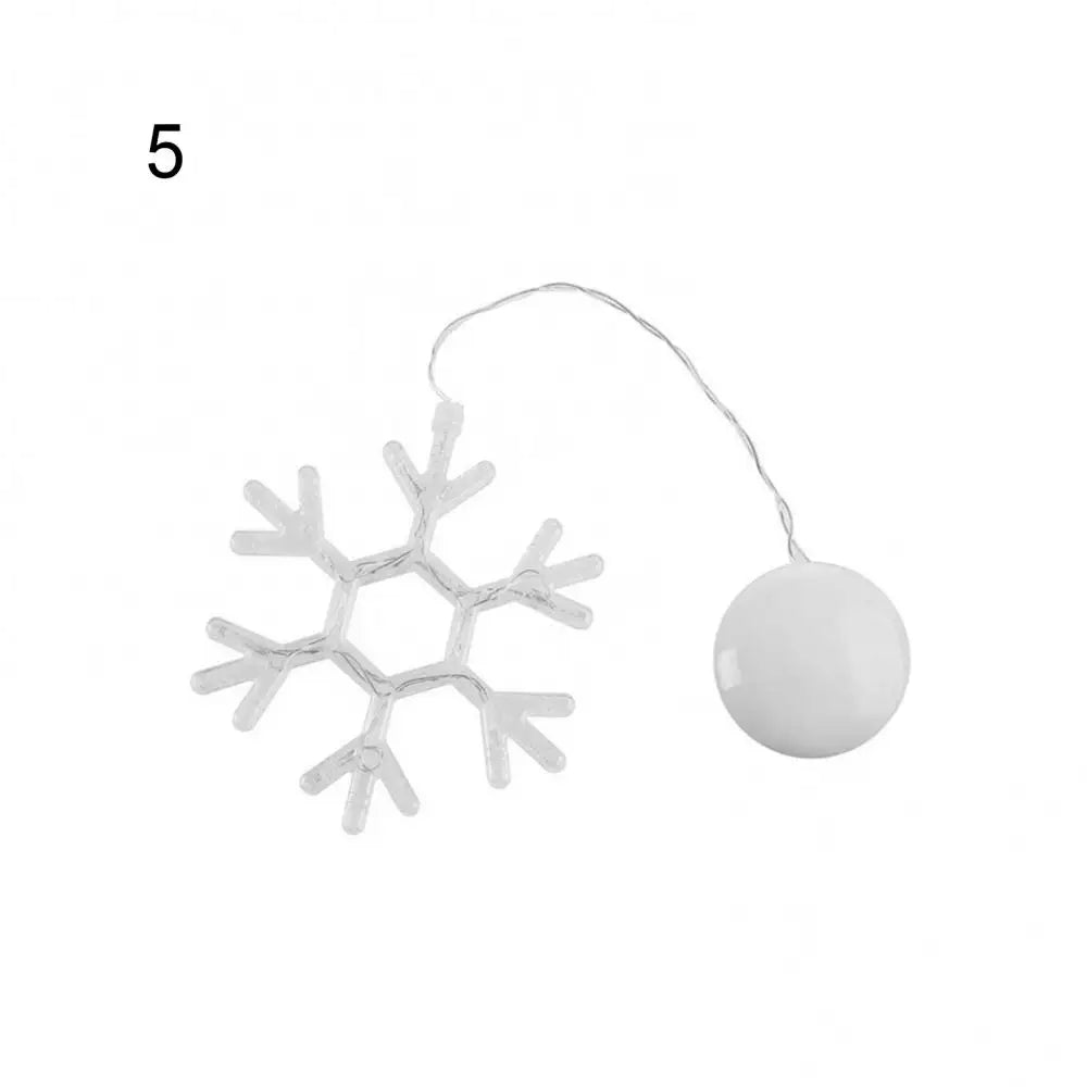 Christmas Star Lights Holiday Window Decoration Christmas LED Star Bell Snowman Santa Suction Cup Fairy Light Home Window Decor