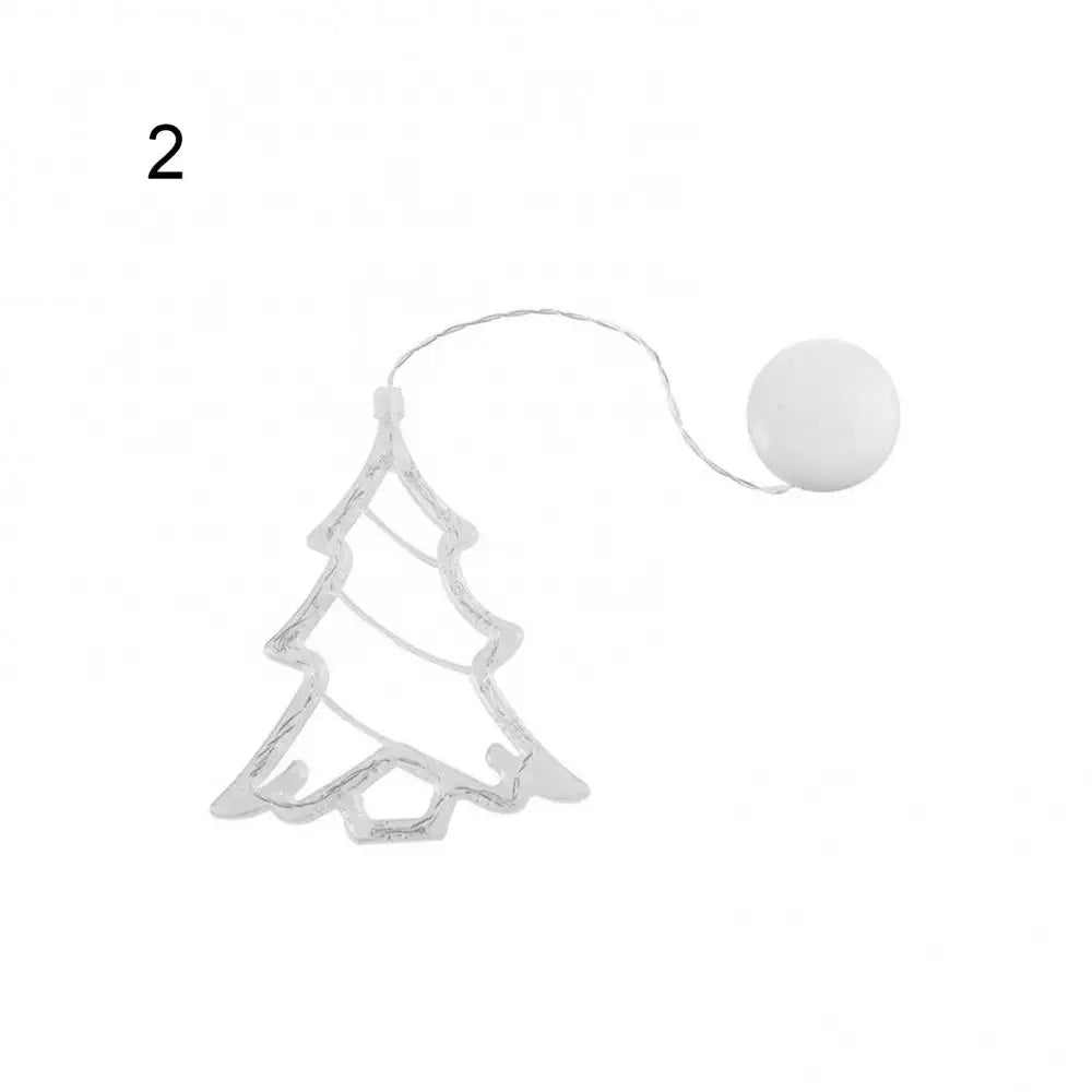 Christmas Star Lights Holiday Window Decoration Christmas LED Star Bell Snowman Santa Suction Cup Fairy Light Home Window Decor