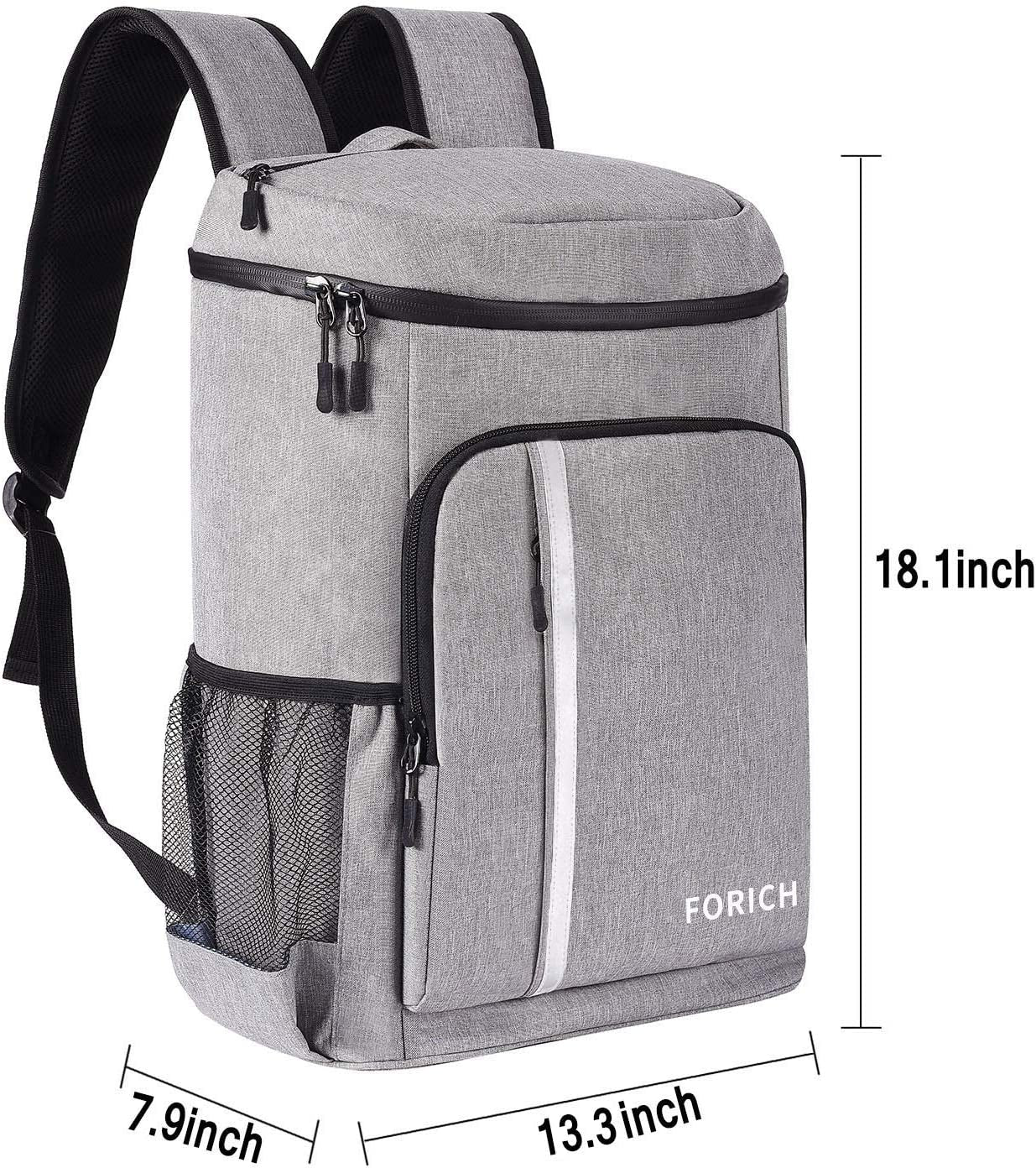 Insulated Waterproof Backpack Cooler Bag - Lightweight and Leakproof Soft Cooler for Work, Lunch, Picnics, Camping, and Hiking (Holds 30 Cans)
