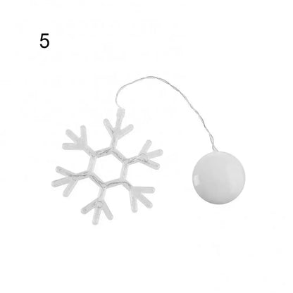 Christmas Star Lights Holiday Window Decoration Christmas LED Star Bell Snowman Santa Suction Cup Fairy Light Home Window Decor