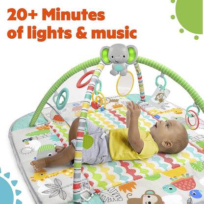 5-in-1 Your Way Ball Play Jumbo Play Mat and Ball Pit - Versatile Baby Gym for Newborns to Toddlers in Tropical Green